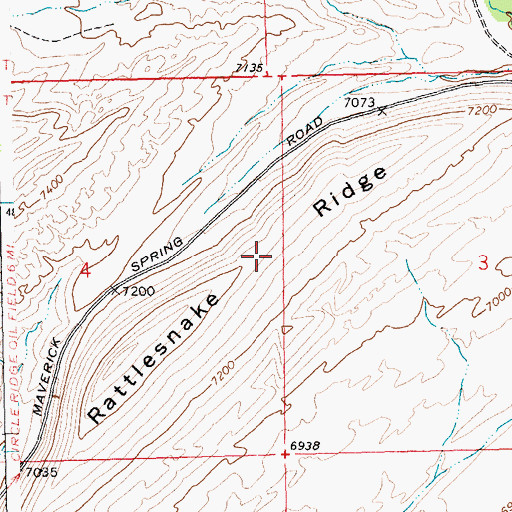 Topographic Map of Rattlesnake Ridge, WY