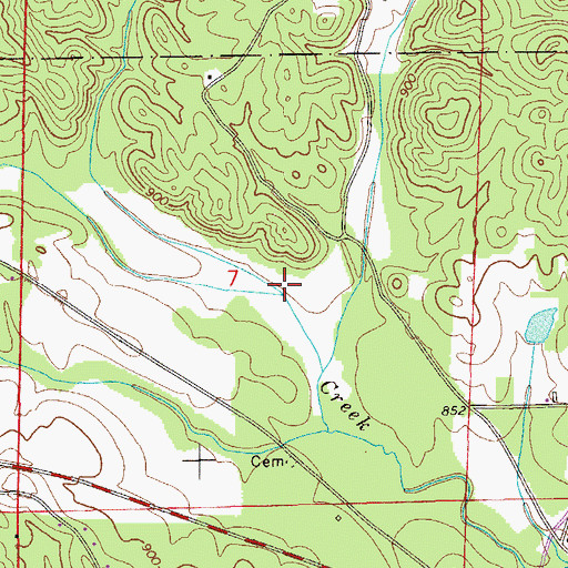 Topographic Map of Cann Creek, AL