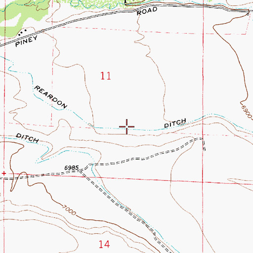 Topographic Map of Reardon Ditch, WY