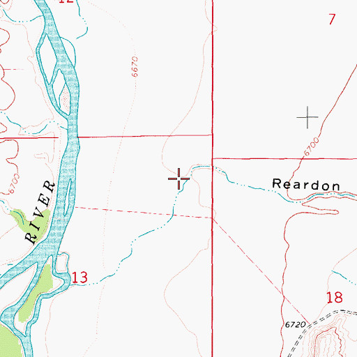 Topographic Map of Reardon Draw, WY
