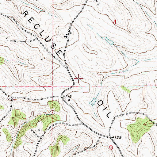 Topographic Map of Recluse Oil Field, WY