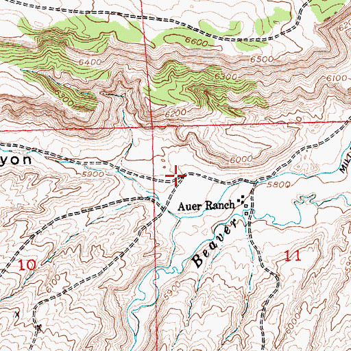 Topographic Map of Red Bluff Canyon, WY