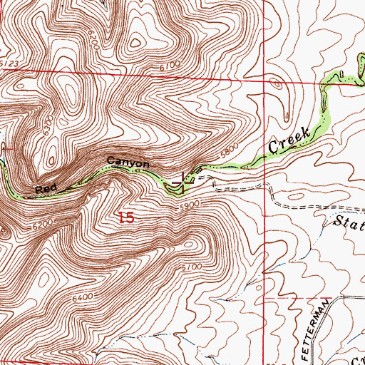 Topographic Map of Red Canyon, WY