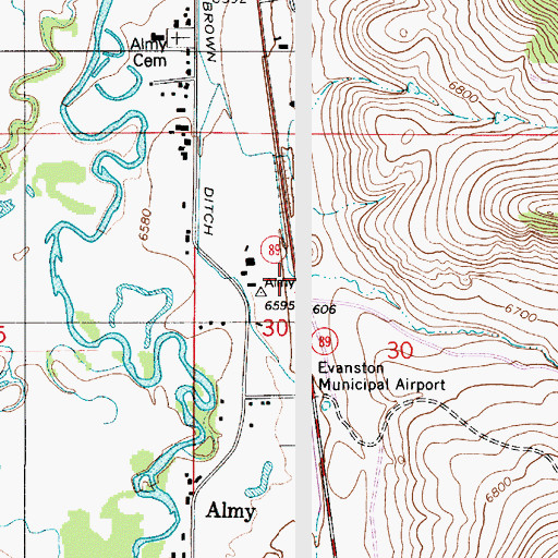 Topographic Map of Red Canyon Creek, WY