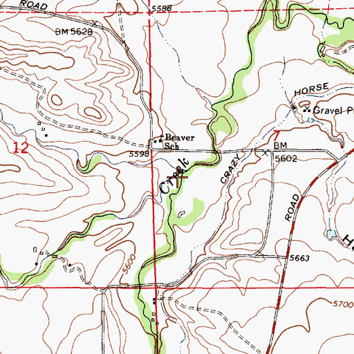 Topographic Map of Red Canyon Creek, WY