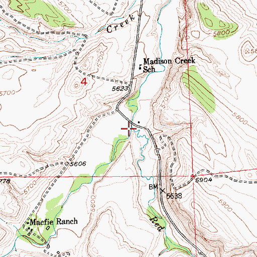 Topographic Map of Red Canyon Creek, WY