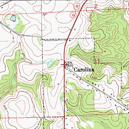 Topographic Map of Carolina, AL