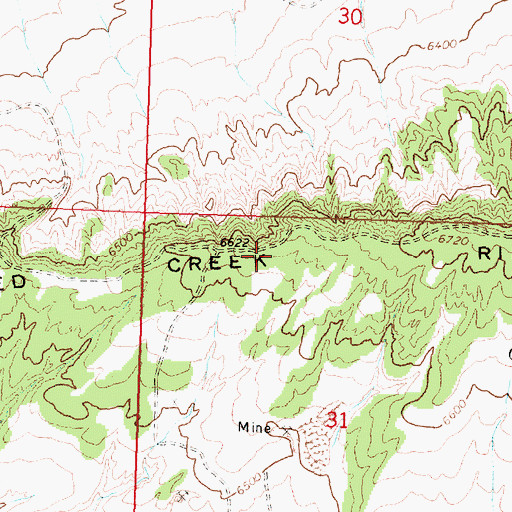 Topographic Map of Red Creek Rim, WY