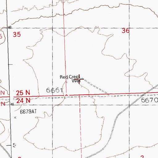 Topographic Map of Red Creek Well, WY