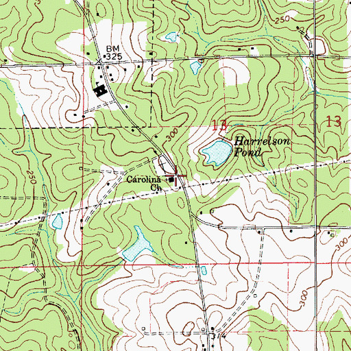 Topographic Map of Carolina Baptist Church, AL