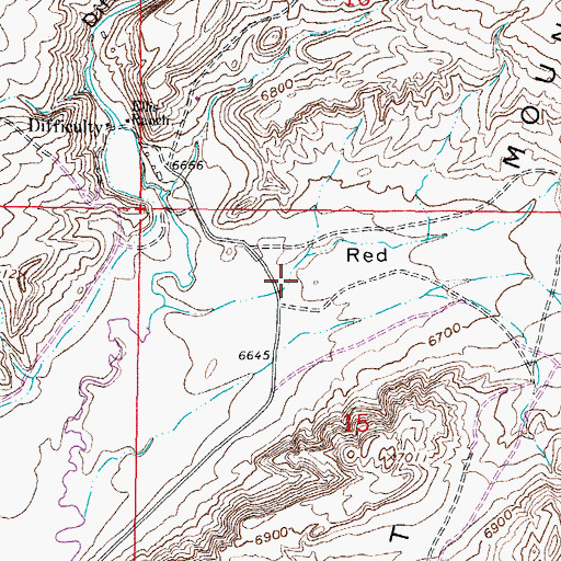 Topographic Map of Red Draw, WY