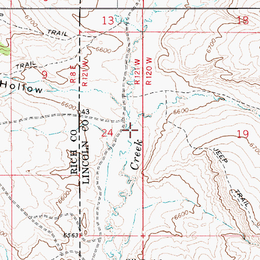 Topographic Map of Red Eye Creek, WY