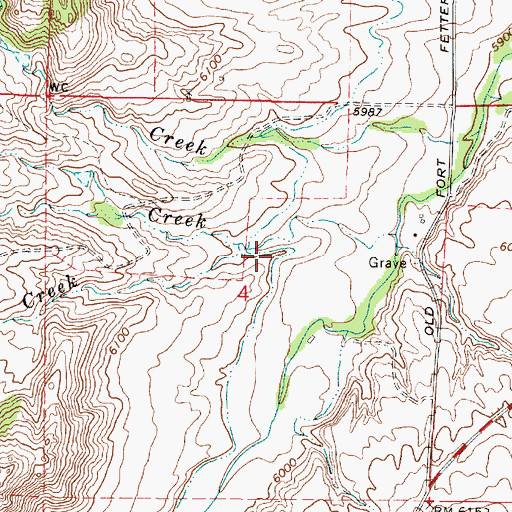 Topographic Map of Red Fern Creek, WY