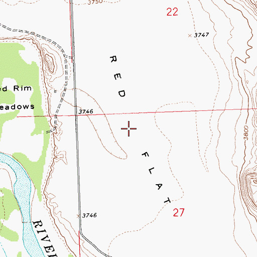 Topographic Map of Red Flat, WY
