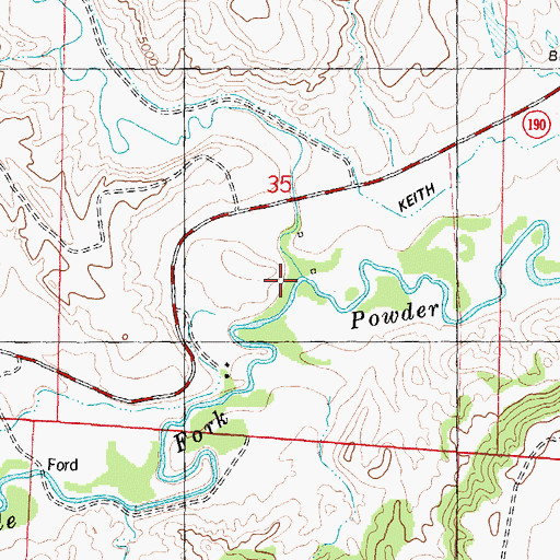 Topographic Map of Red Fork Powder River, WY