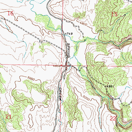 Topographic Map of Red Gulch, WY