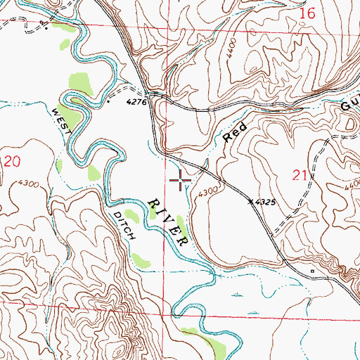 Topographic Map of Red Gulch, WY