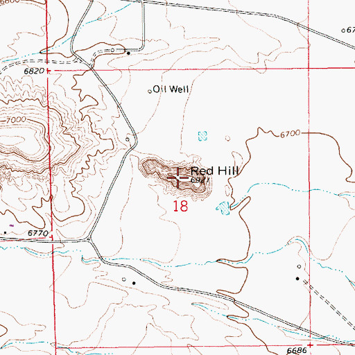 Topographic Map of Red Hill, WY