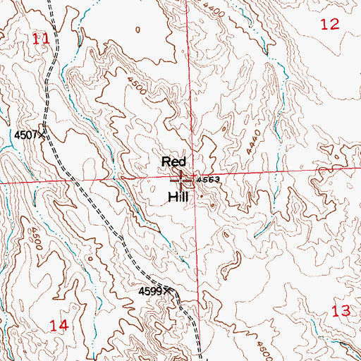 Topographic Map of Red Hill, WY