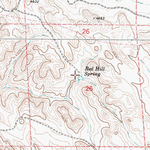 Topographic Map of Red Hill Spring, WY