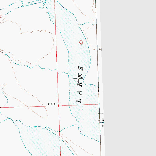 Topographic Map of Red Lakes, WY