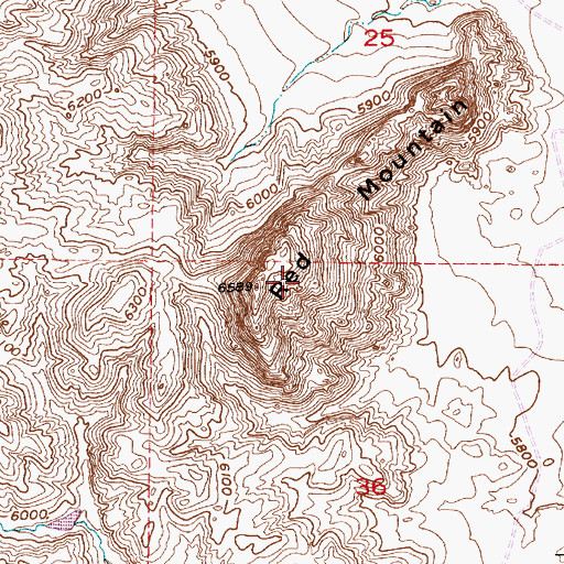 Topographic Map of Red Mountain, WY