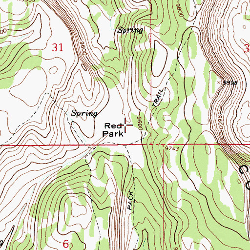 Topographic Map of Red Park, WY