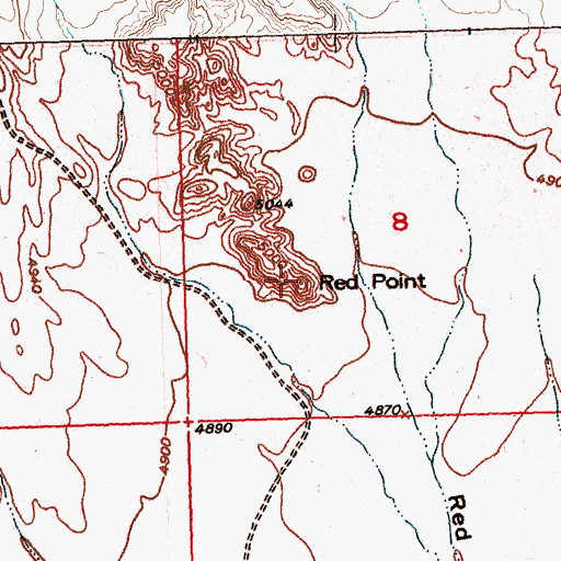 Topographic Map of Red Point, WY