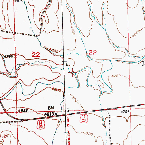 Topographic Map of Red Point Draw, WY