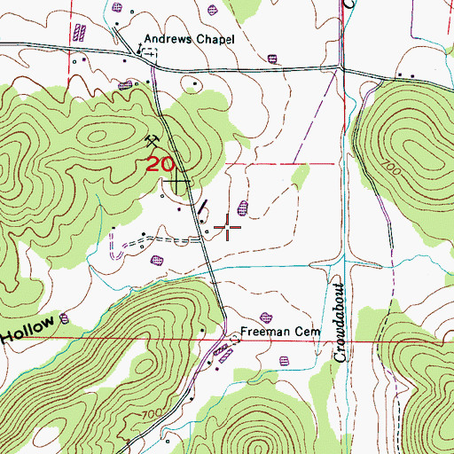 Topographic Map of Carter Hollow, AL