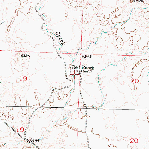 Topographic Map of Red Ranch, WY