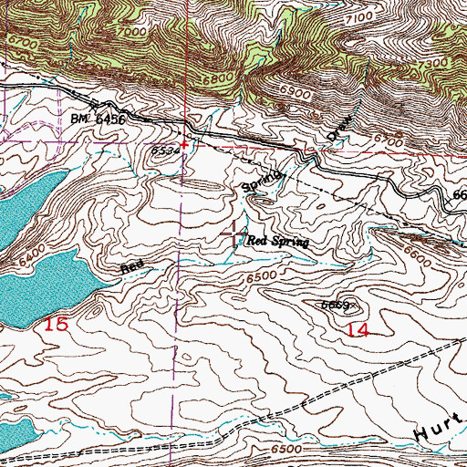 Topographic Map of Red Spring, WY