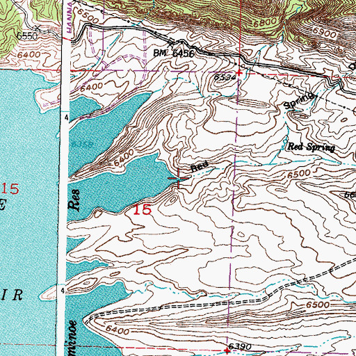 Topographic Map of Red Spring Draw, WY