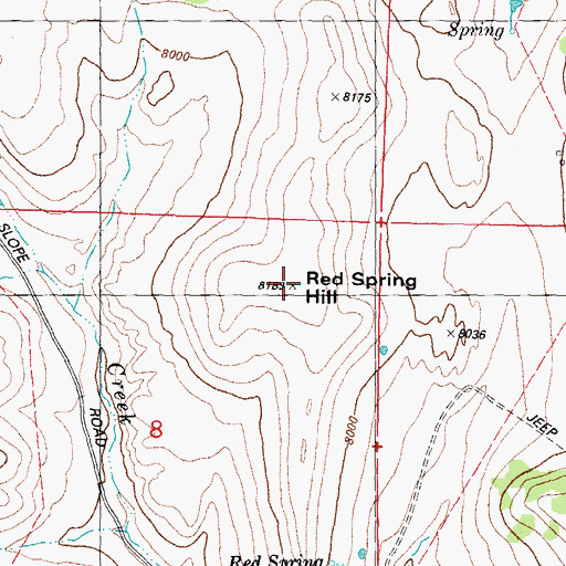 Topographic Map of Red Spring Hill, WY