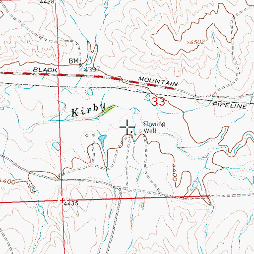 Topographic Map of Red Springs Draw, WY