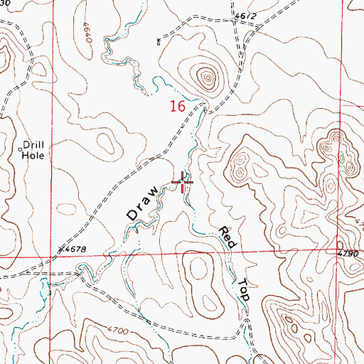 Topographic Map of Red Top Draw, WY