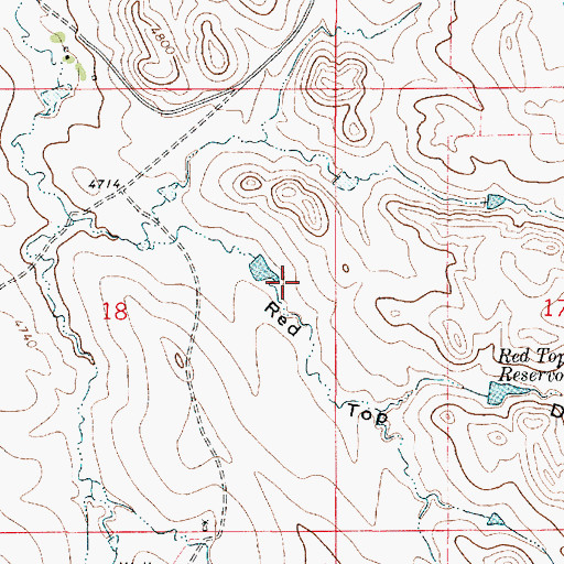 Topographic Map of Red Top Draw, WY