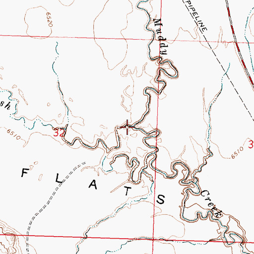 Topographic Map of Red Wash, WY