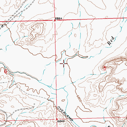 Topographic Map of Red Wash, WY