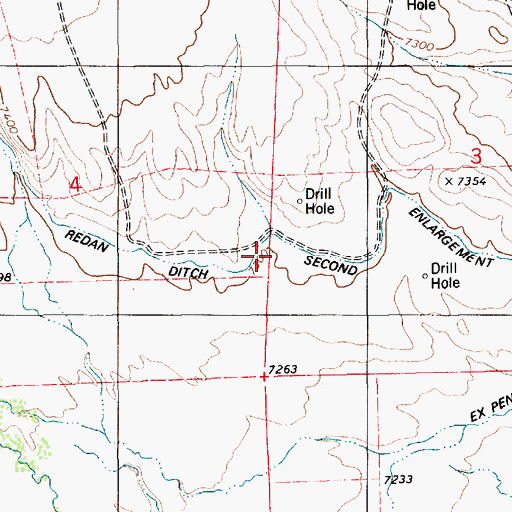 Topographic Map of Redan Ditch Second Enlargement, WY