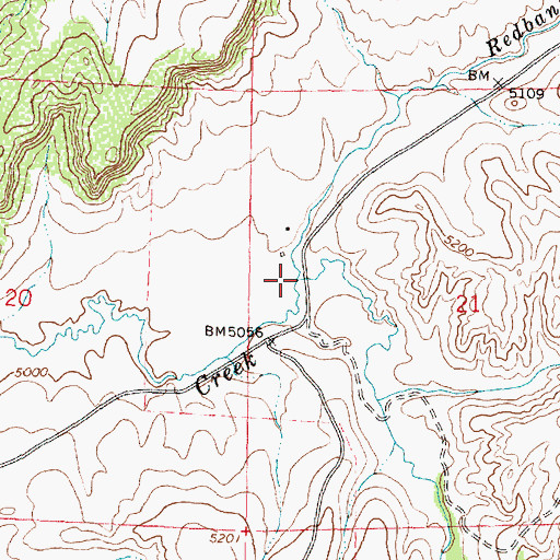 Topographic Map of Redbank Creek, WY