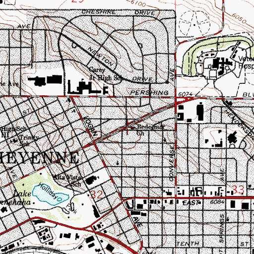 Topographic Map of Redeemer Church, WY