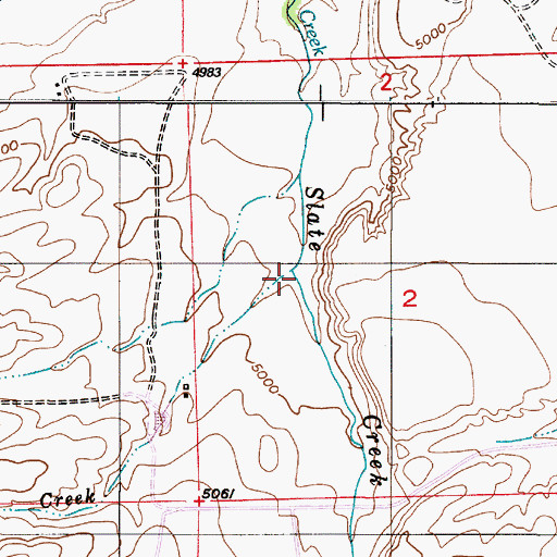 Topographic Map of Reed Creek, WY