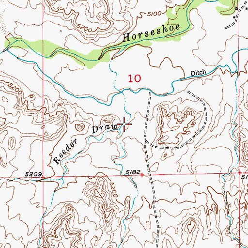 Topographic Map of Reeder Draw, WY