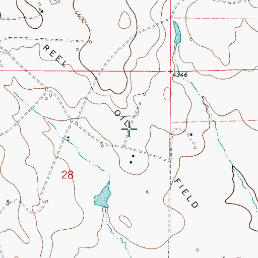 Topographic Map of Reel Oil Field, WY