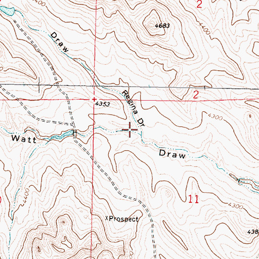 Topographic Map of Regina Draw, WY