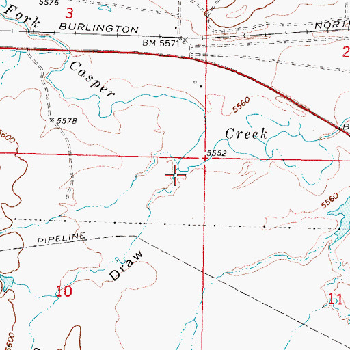 Topographic Map of Reid Canyon Draw, WY