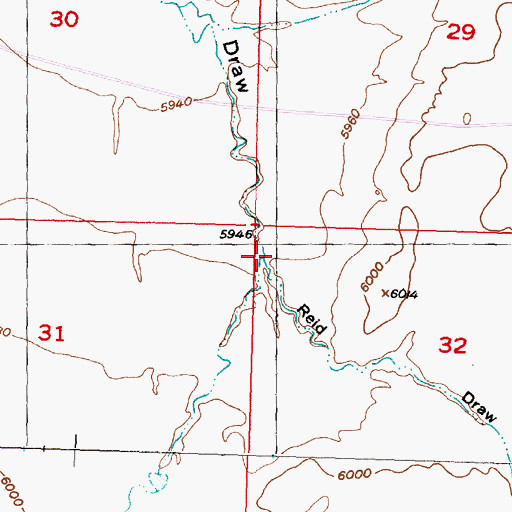 Topographic Map of Reid Draw, WY