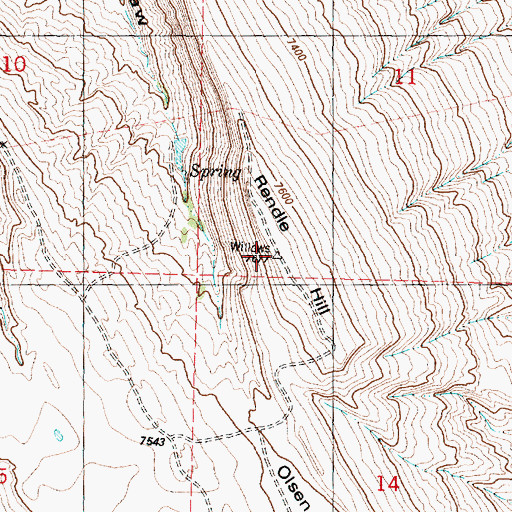 Topographic Map of Rendle Hill, WY