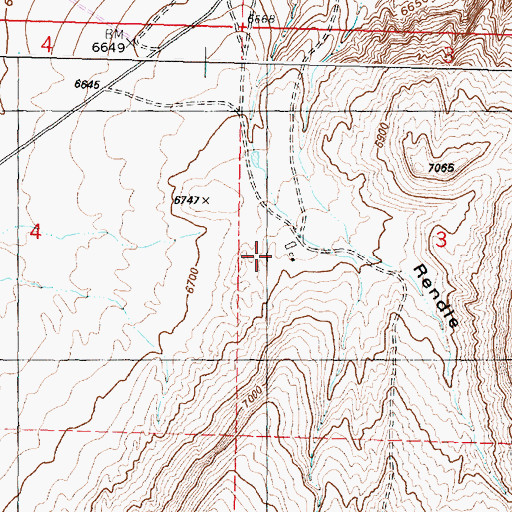 Topographic Map of Rendle Ranch Headquarters, WY